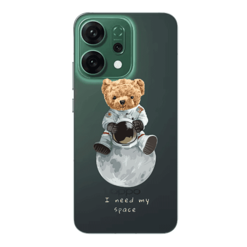 Oppo RENO 14 Bear in space Transparent Silicone TPU Θήκη